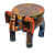 Handmade Wooden Multicolor Tabletop Elephant Figurine Stool - photo