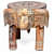 Handmade Natural Wood Tabletop Elephant Figurine Stool - photo