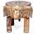Handmade Natural Wood Tabletop Elephant Figurine Stool - front_view