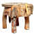 Handmade Natural Wood Tabletop Elephant Figurine Stool - rear_view