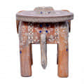 Handmade Natural Wood Tabletop Elephant Figurine Stool - right_view