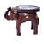 Wooden Tile-Fitted Brass Work Tabletop Elephant Figurine Stool - left_view