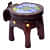 Wooden Tile-Fitted Brass Work Tabletop Elephant Figurine Stool - bottom_view