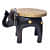 Brass-Fitted Tabletop Elephant Figurine Stool - left_view