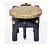 Brass-Fitted Tabletop Elephant Figurine Stool - bottom_view