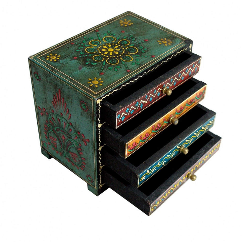 Antique Look Small 4 Drawer Chest - photo