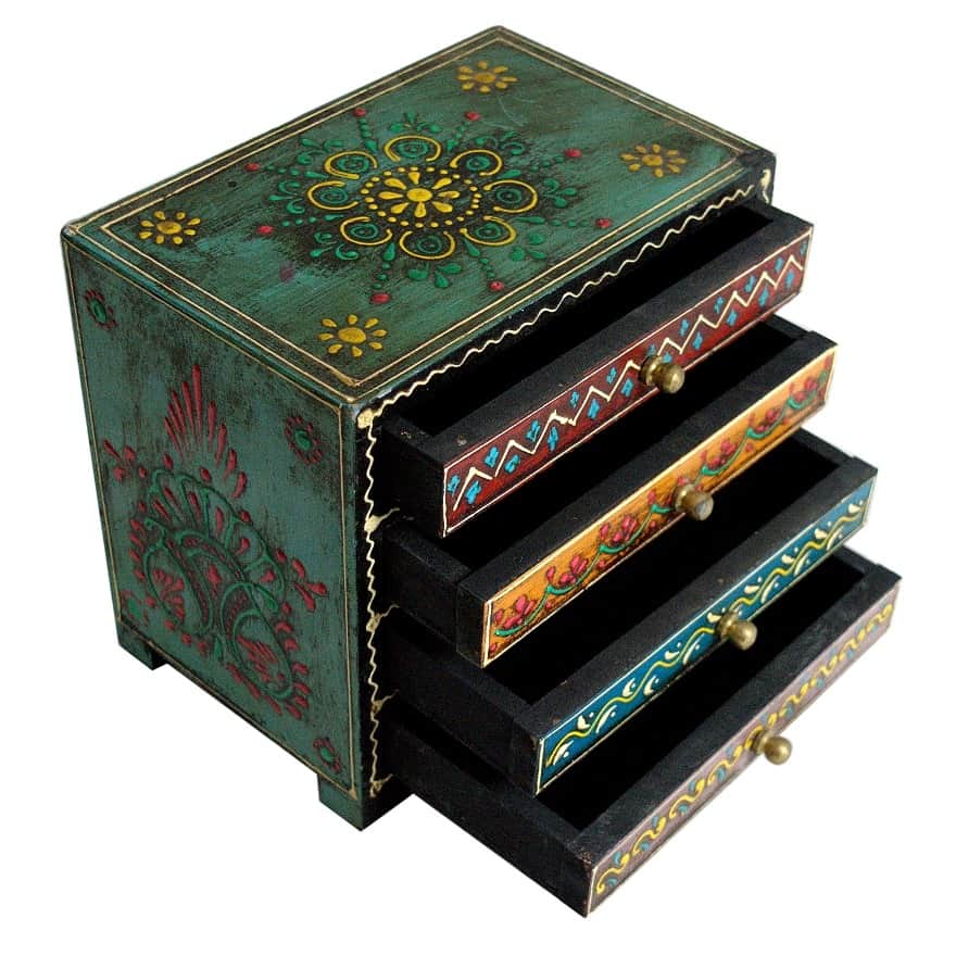 Antique Look Small 4 Drawer Chest - top_view