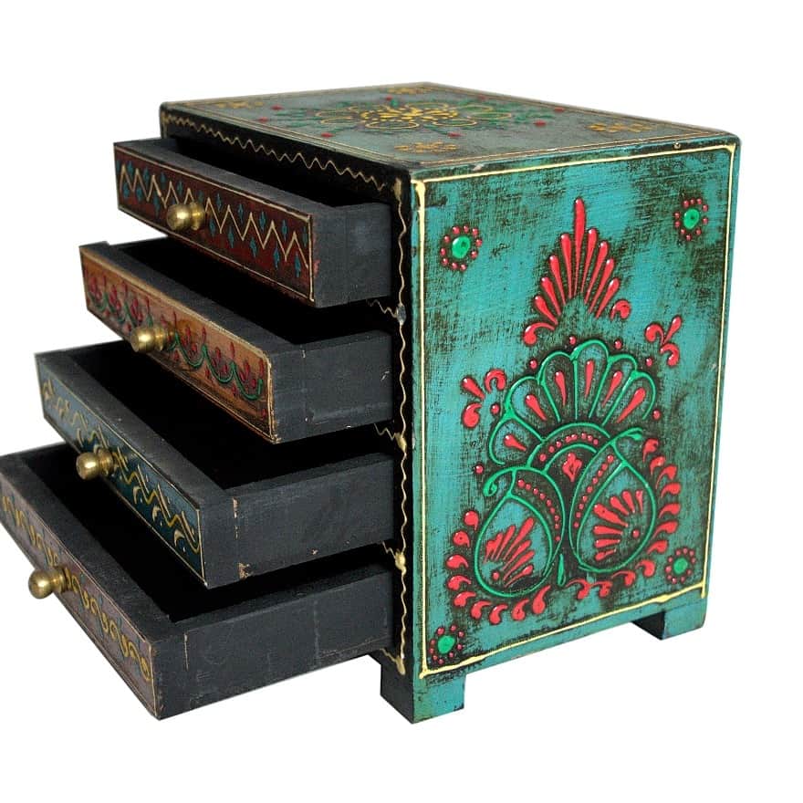 Antique Look Small 4 Drawer Chest - rear_view