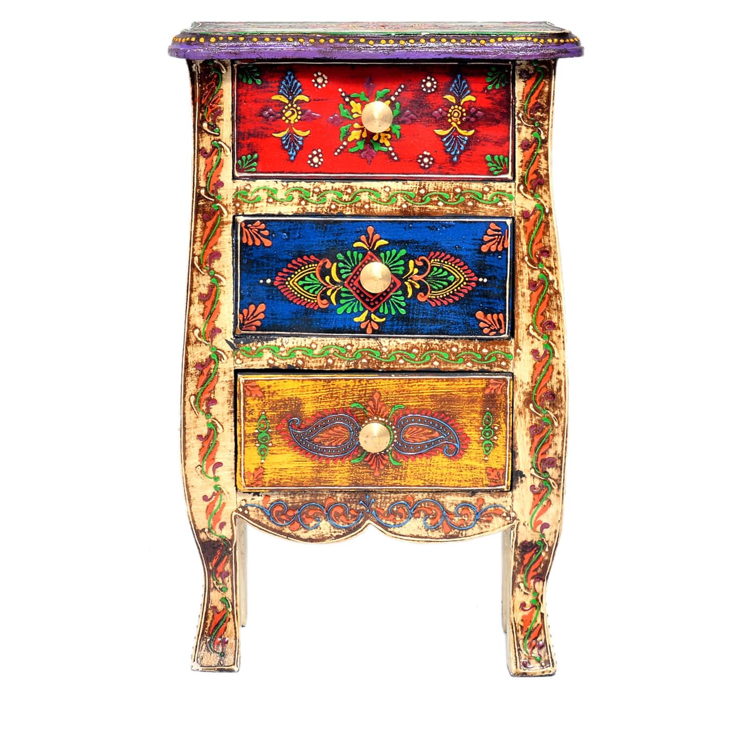 Antique Look Tabletop 3 Drawer Victoria Chest - front_view