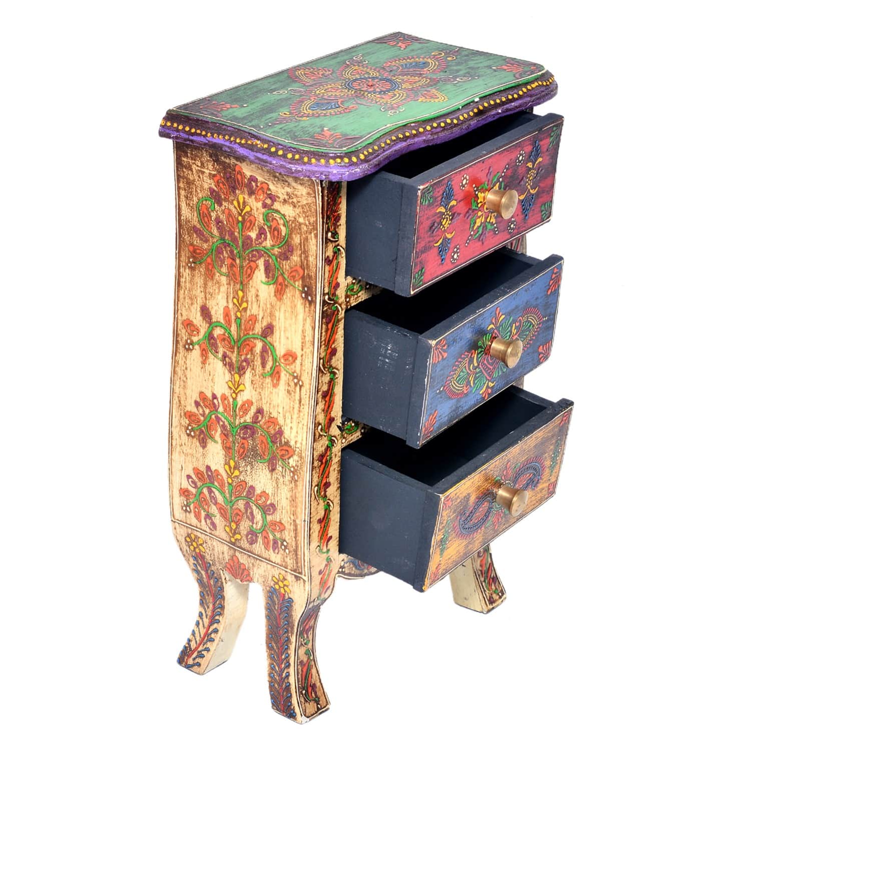 Antique Look Tabletop 3 Drawer Victoria Chest - rear_view