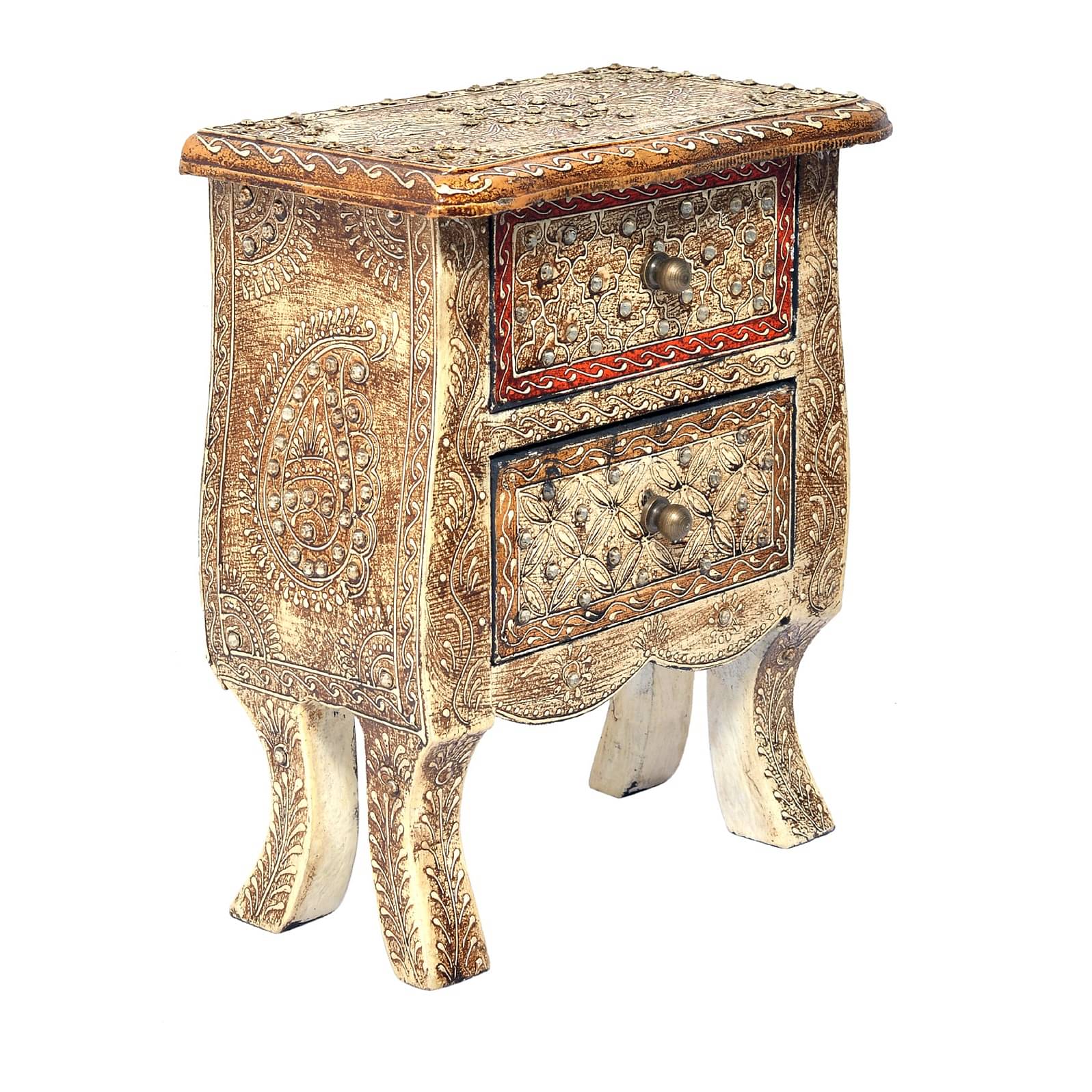 Antique Look Tabletop 2 Drawer Victoria Chest