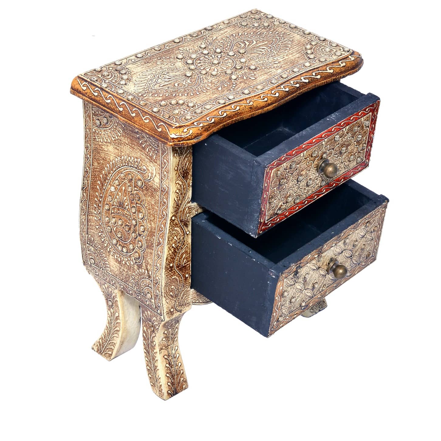 Antique Look Tabletop 2 Drawer Victoria Chest