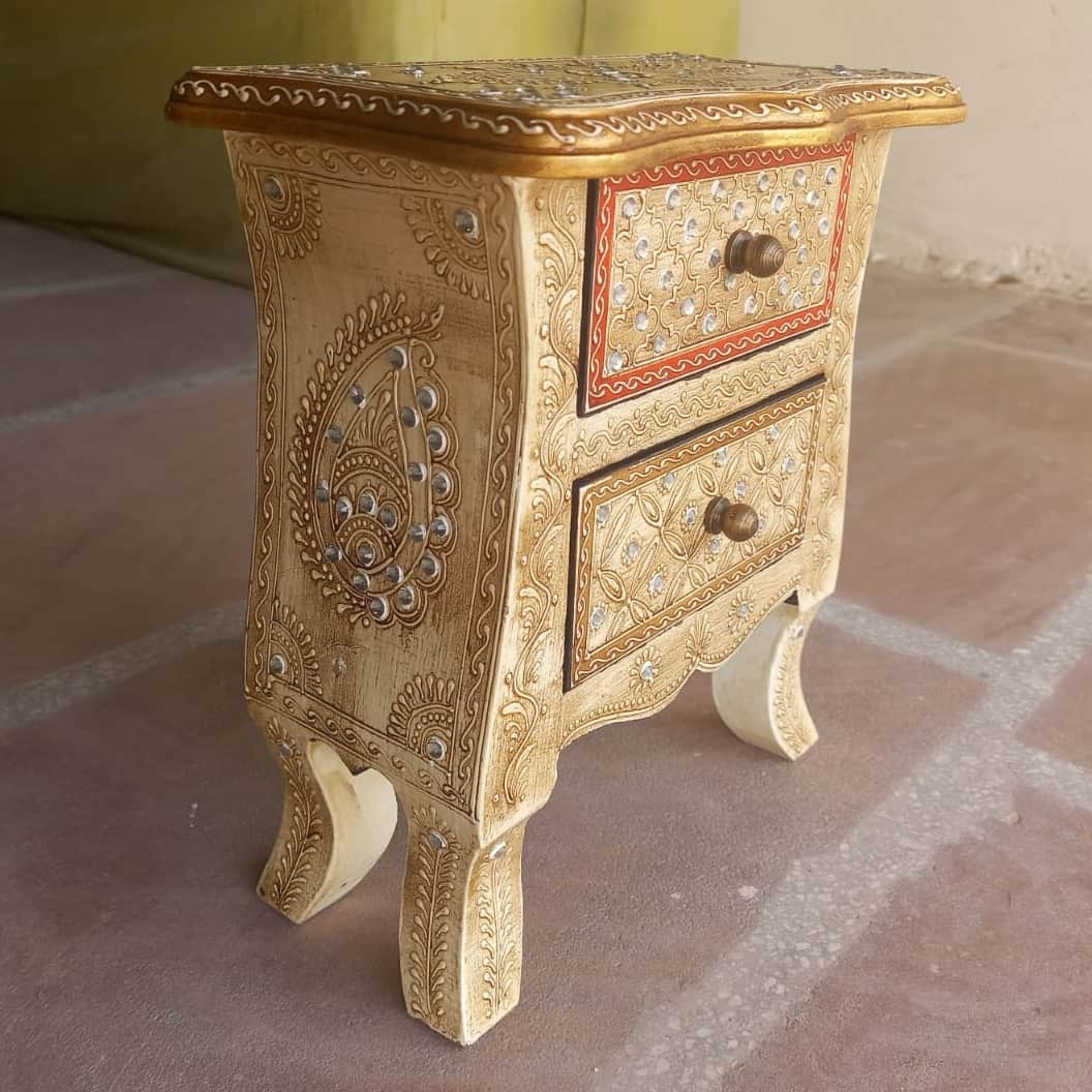 Antique Look Tabletop 2 Drawer Victoria Chest - rear_view