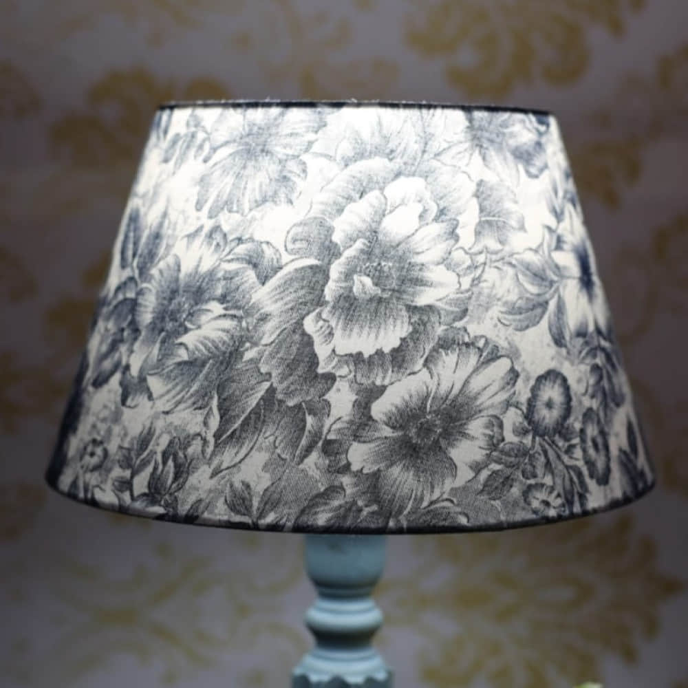 Blue Flower Printed Lampshade - photo