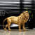 Resin Lion Sculpture Ornament Abstract Animal Figurines 7" - front_view
