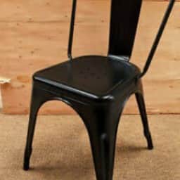 Solid Metal Cafe Chair - top_view