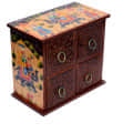Hand painted Tabletop Small 4 Drawer Chest - top_view