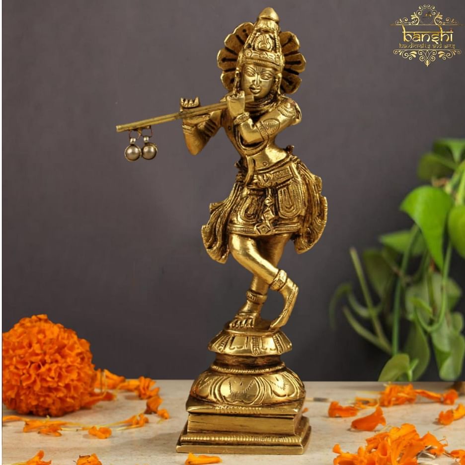 Lord Krishna Brass Statue