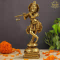 Lord Krishna Brass Idol - front_view