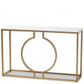 Metal Console Table With Marble Tabletop - front_view