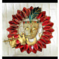 Rounded Iron Krishna Leaf Wall Decor - photo