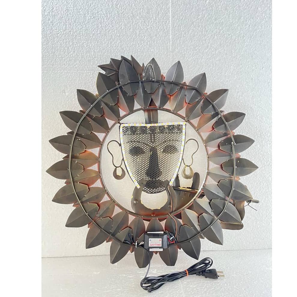 Rounded Iron Krishna Leaf Wall Decor