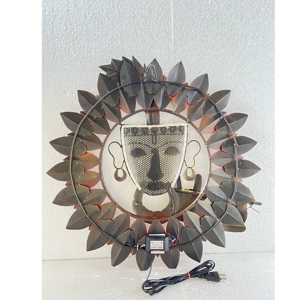 Rounded Iron Krishna Leaf Wall Decor