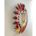 Rounded Iron Krishna Leaf Wall Decor - left_view