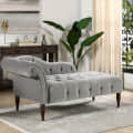 Damask Chaise Longue Grey Sofa - photo
