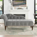Damask Chaise Longue Grey Sofa - front_view