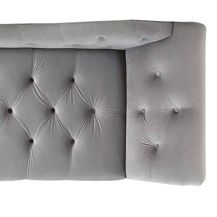 Damask Chaise Longue Grey Sofa
