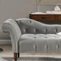 Damask Chaise Longue Grey Sofa - rear_view
