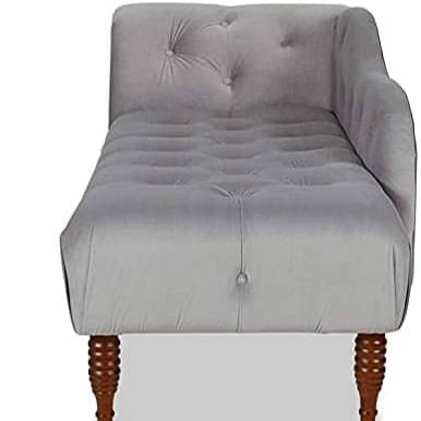 Damask Chaise Longue Grey Sofa