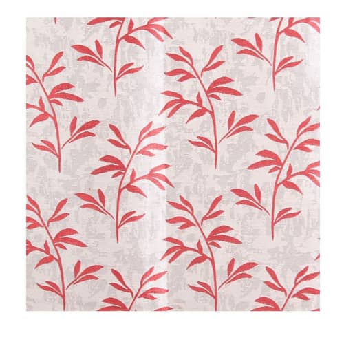 Jacquard Small Leaf Design Long Window Single Curtain -(Red)