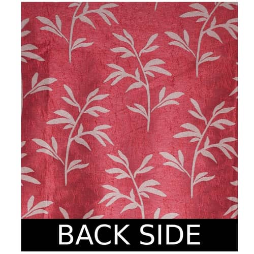 Jacquard Small Leaf Design Long Window Single Curtain -(Red)