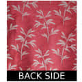 Jacquard Small Leaf Design Long Window Single Curtain -(Red) - bottom_view