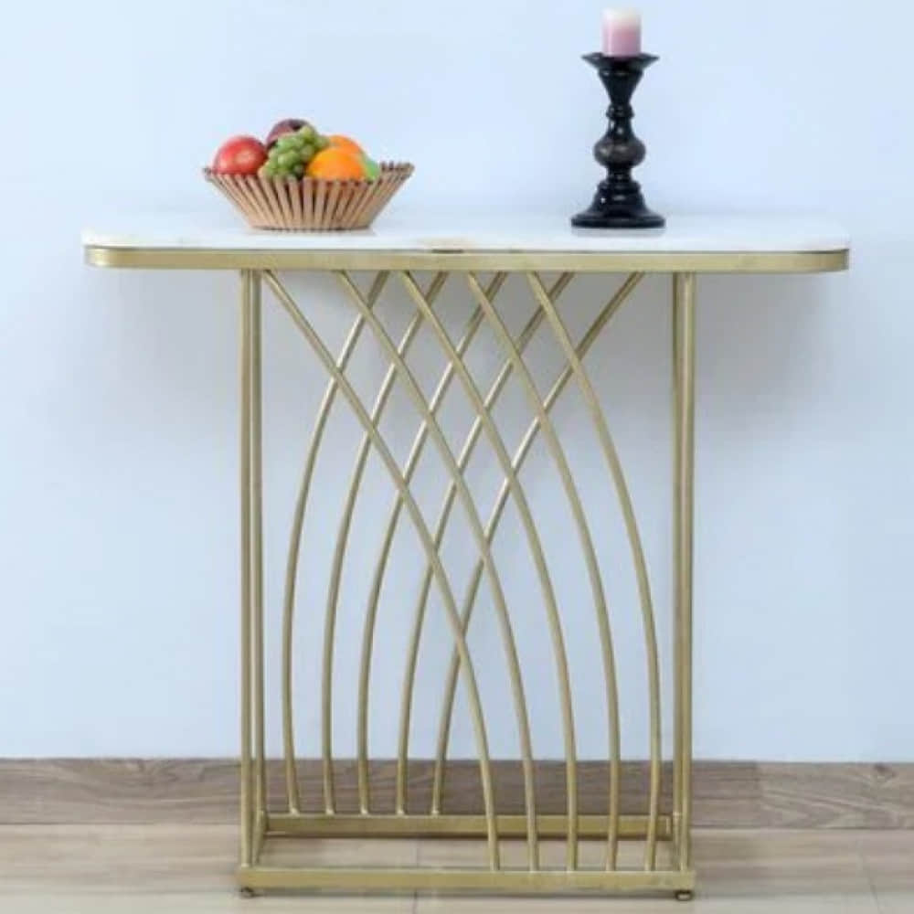 Console Table With Gold Finish - photo