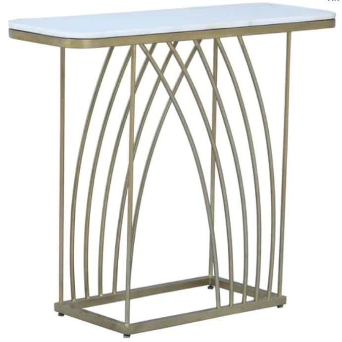 Console Table With Gold Finish - front_view