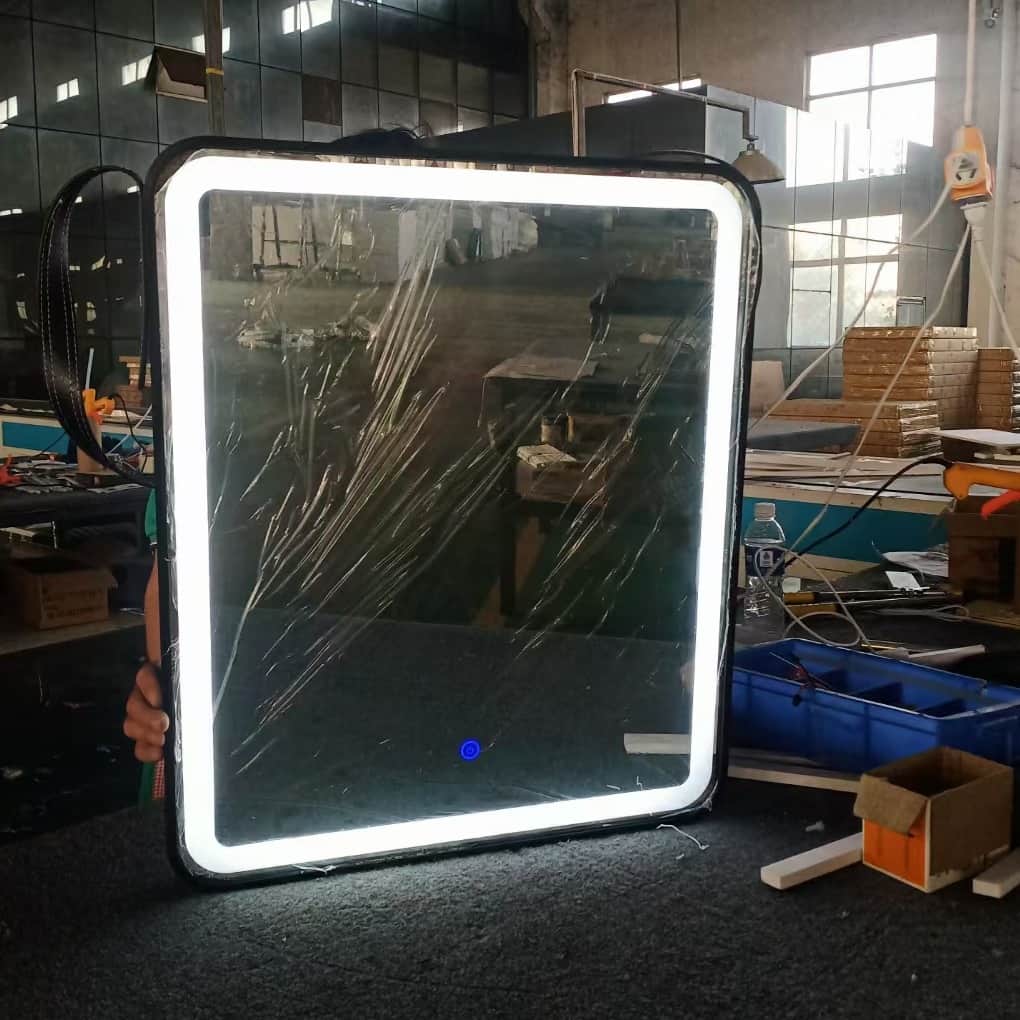Led Mirror with Frame Smart Touch Senser Wall Mounted - rear_view