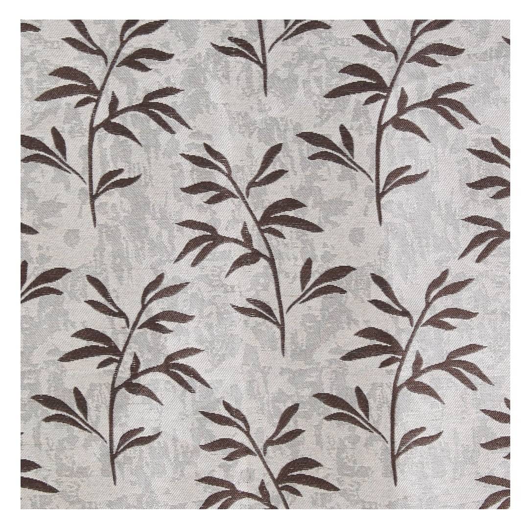 Jacquard Small Leaf Design Long Window Single Curtain (Brown)