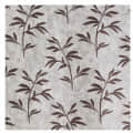 Jacquard Small Leaf Design Long Window Single Curtain (Brown) - top_view