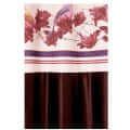Flower with Bird Polyester Long Window Single Curtain (Brown) - front_view