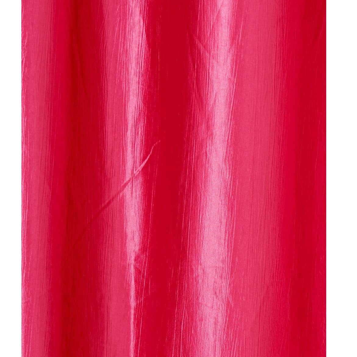 Flower With Bird Long Window Single Curtain (Pink) - rear_view