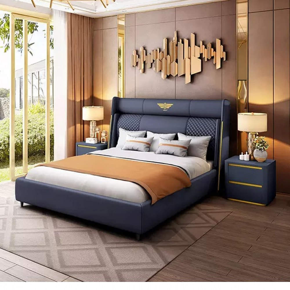 Newly Modern Design King Size Bed Without Storage - photo