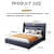 Newly Modern Design King Size Bed Without Storage - rear_view