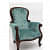 French Carving Style Antique Tufted Chair - photo