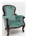 French Carving Style Antique Tufted Chair - front_view