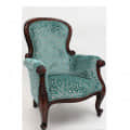 French Carving Style Antique Tufted Chair - top_view