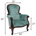 French Carving Style Antique Tufted Chair - rear_view