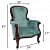 French Carving Style Antique Tufted Chair - rear_view